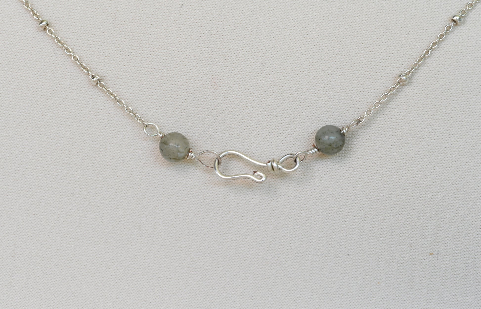 Sterling Silver Labradorite and Sunstone Necklace